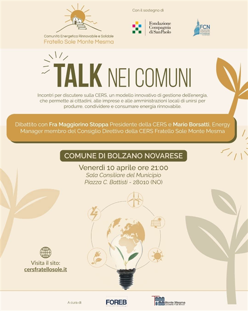 Incontro del 10 aprile ore 21.00
Sala Consigliare Comune di Bolzano Novarese