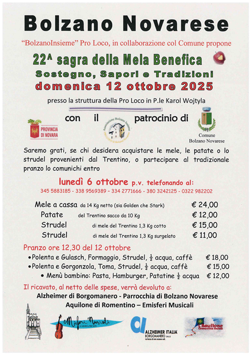 22^ sagra della Mela Benefica
domenica 12 ottobre 2025