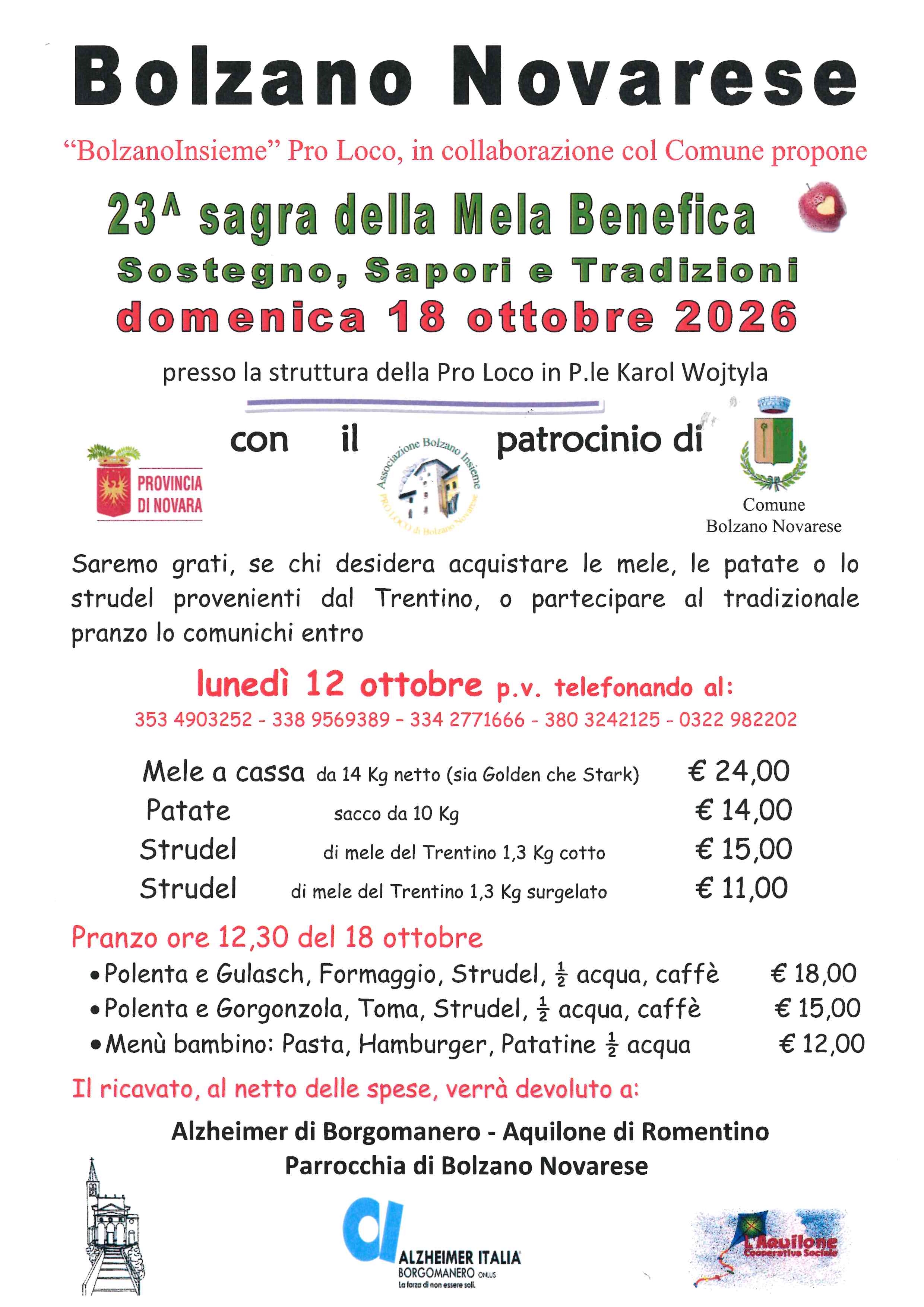 23^ Sagra della mela benefica
domenica 18 ottobre 2026