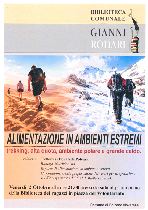 Alimentazione in ambienti estremi
trekking, alta quota, ambiente polare e grande caldo